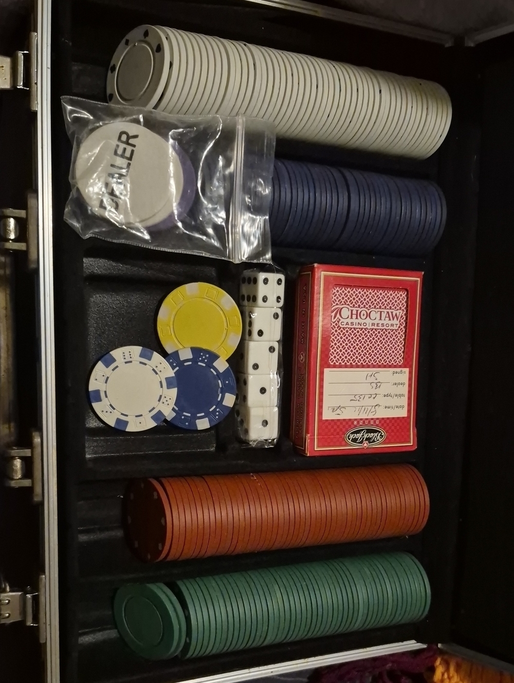 Choctaw Casino Poker Chip Set with Cards and Dice - Multicolor